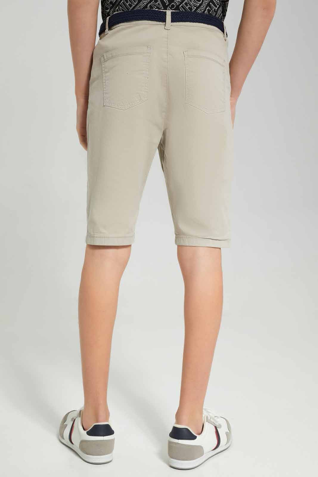 Redtag-Beige-Belted-Short-BSR-Shorts,-Category:Shorts,-Colour:Beige,-Deals:New-In,-Filter:Senior-Boys-(8-to-14-Yrs),-New-In-BSR-APL,-Non-Sale,-Section:Boys-(0-to-14Yrs),-W22O-Senior-Boys-9 to 14 Years