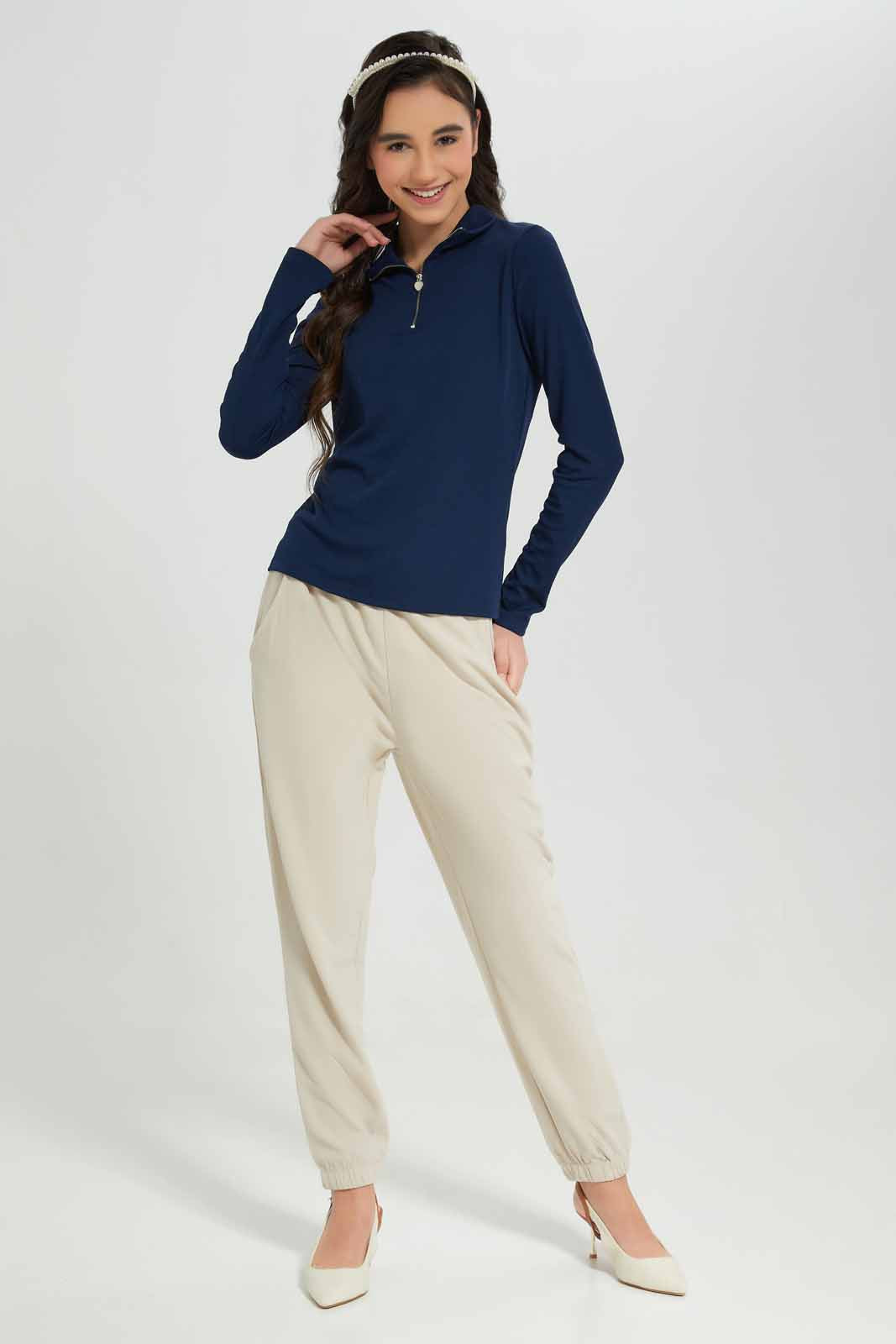 Redtag-Beige-Kintted-Jogger-Category:Joggers,-Colour:Beige,-Deals:New-In,-Filter:Senior-Girls-(8-to-14-Yrs),-GSR-Joggers,-New-In-GSR-APL,-Non-Sale,-Section:Girls-(0-to-14Yrs),-TBL,-W22A-Senior-Girls-9 to 14 Years