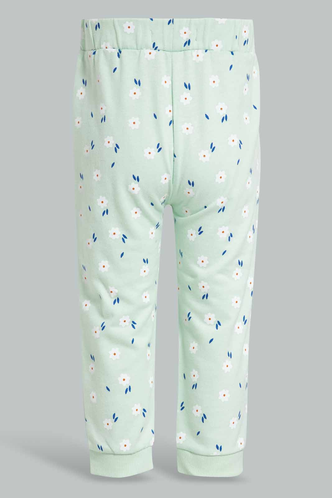 Redtag-Mint-Floral-AOP-Active-Pant-Category:Joggers,-Colour:Mint,-Deals:New-In,-Filter:Infant-Girls-(3-to-24-Mths),-ING-Joggers,-New-In-ING-APL,-Non-Sale,-Section:Girls-(0-to-14Yrs),-TBL,-W22A-Infant-Girls-3 to 24 Months