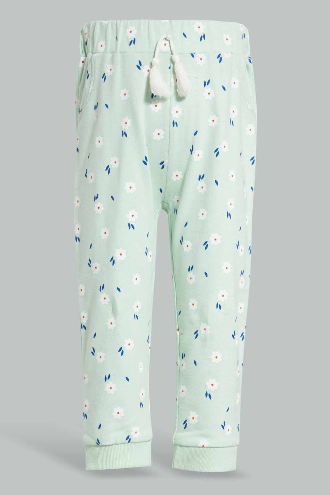 Redtag-Mint-Floral-AOP-Active-Pant-Category:Joggers,-Colour:Mint,-Deals:New-In,-Filter:Infant-Girls-(3-to-24-Mths),-ING-Joggers,-New-In-ING-APL,-Non-Sale,-Section:Girls-(0-to-14Yrs),-TBL,-W22A-Infant-Girls-3 to 24 Months