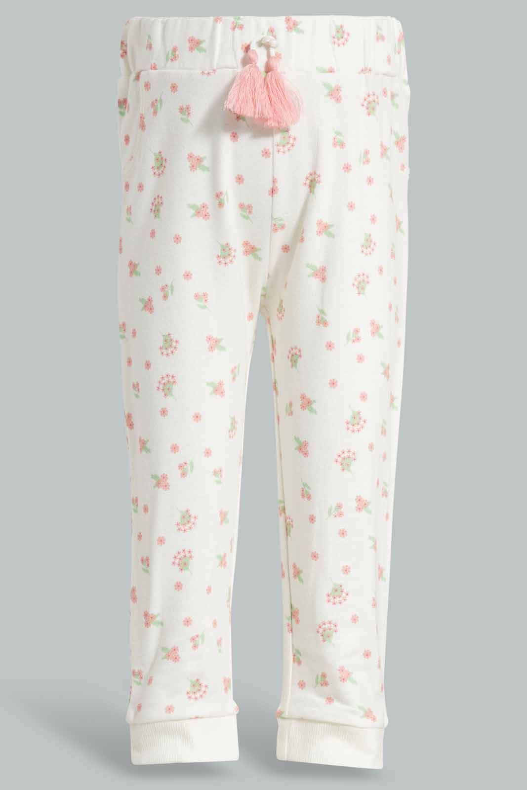 Redtag-Ivory-Floral-AOP-Active-Pant-Category:Joggers,-Colour:Ivory,-Deals:New-In,-Filter:Infant-Girls-(3-to-24-Mths),-ING-Joggers,-New-In-ING-APL,-Non-Sale,-Section:Girls-(0-to-14Yrs),-TBL,-W22A-Infant-Girls-3 to 24 Months