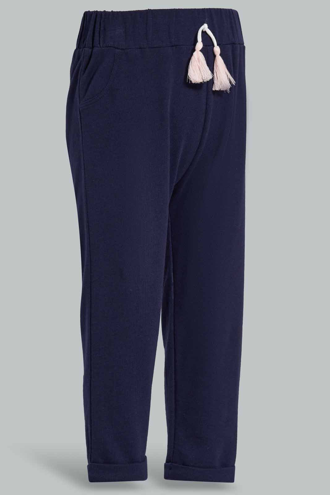 Redtag-Navy-Solid-Active-Pant-Category:Joggers,-Colour:Navy,-Deals:New-In,-Filter:Infant-Girls-(3-to-24-Mths),-ING-Joggers,-New-In-ING-APL,-Non-Sale,-Section:Girls-(0-to-14Yrs),-TBL,-W22A-Infant-Girls-3 to 24 Months