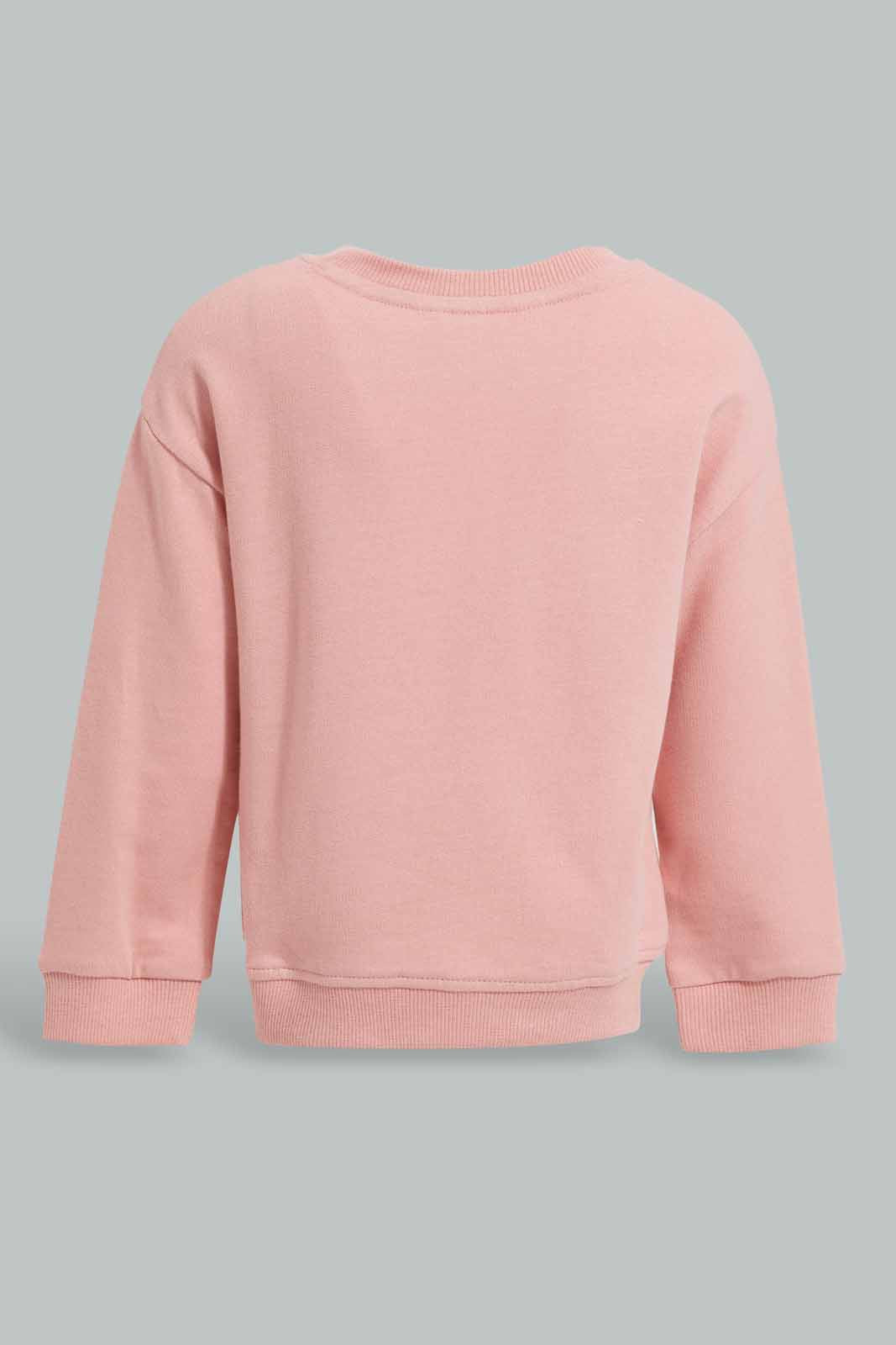 Redtag-Dusty-Pink-Wonderful-Print-Sweatshirt-Category:Sweatshirts,-Colour:Apricot,-Deals:New-In,-Filter:Infant-Girls-(3-to-24-Mths),-ING-Sweatshirts,-New-In-ING-APL,-Non-Sale,-Section:Girls-(0-to-14Yrs),-TBL,-W22A-Infant-Girls-3 to 24 Months