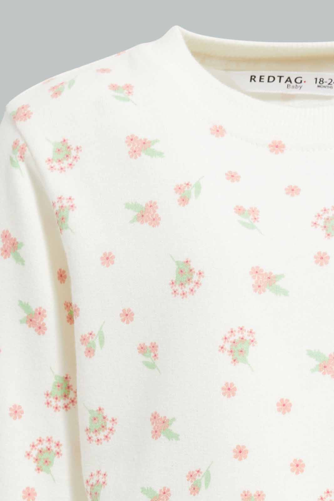 Redtag-Ivory-Floral-AOP-Sweatshirt-Category:Sweatshirts,-Colour:Ivory,-Deals:New-In,-Filter:Infant-Girls-(3-to-24-Mths),-ING-Sweatshirts,-New-In-ING-APL,-Non-Sale,-Section:Girls-(0-to-14Yrs),-TBL,-W22A-Infant-Girls-3 to 24 Months