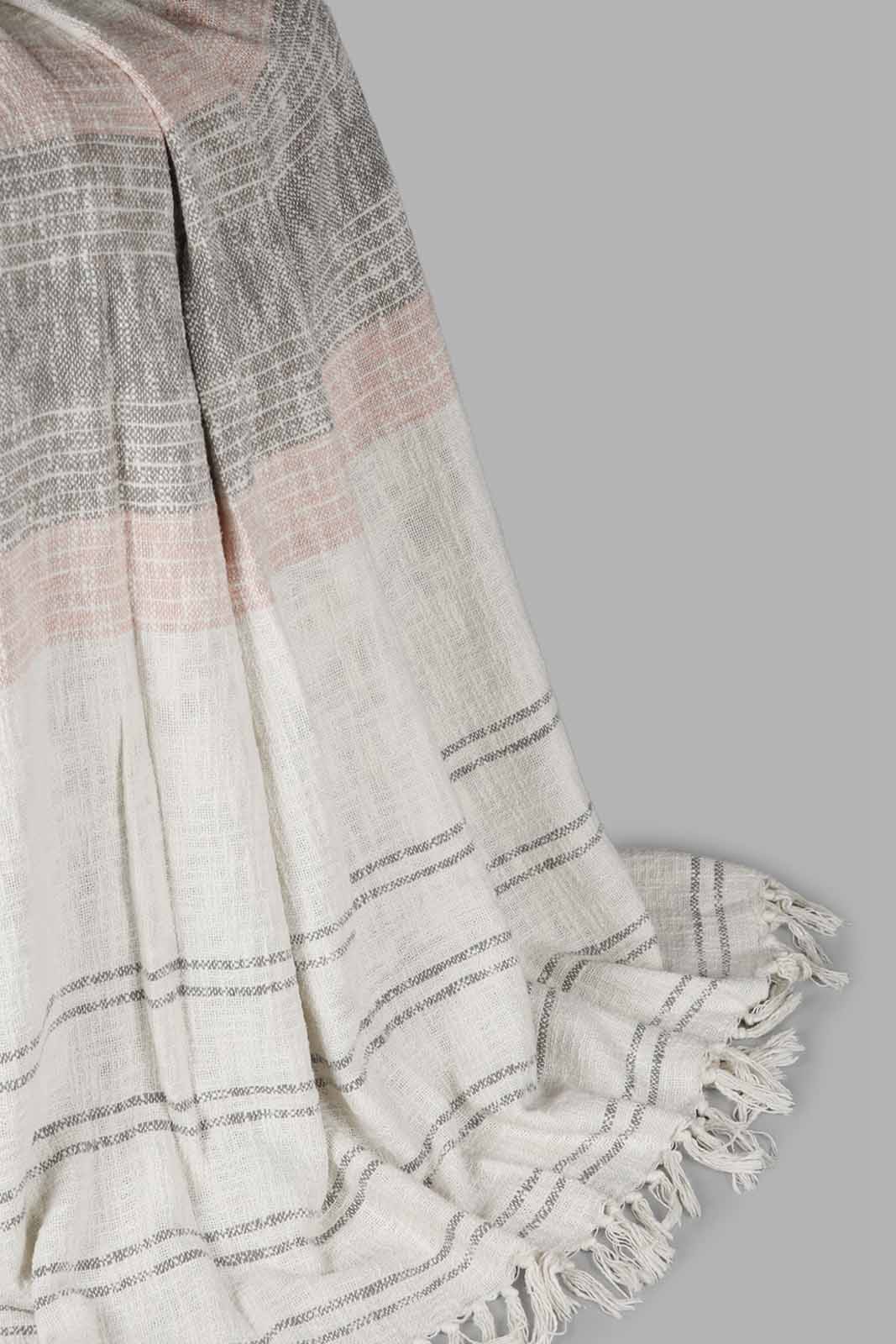 Redtag-Pink-Striped-Throw-With-Frnge-Category:Throws,-Colour:Pink,-Deals:New-In,-Filter:Home-Bedroom,-HMW-BED-Throws,-New-In-HMW-BED,-Non-Sale,-Section:Homewares,-W22A-Home-Bedroom-