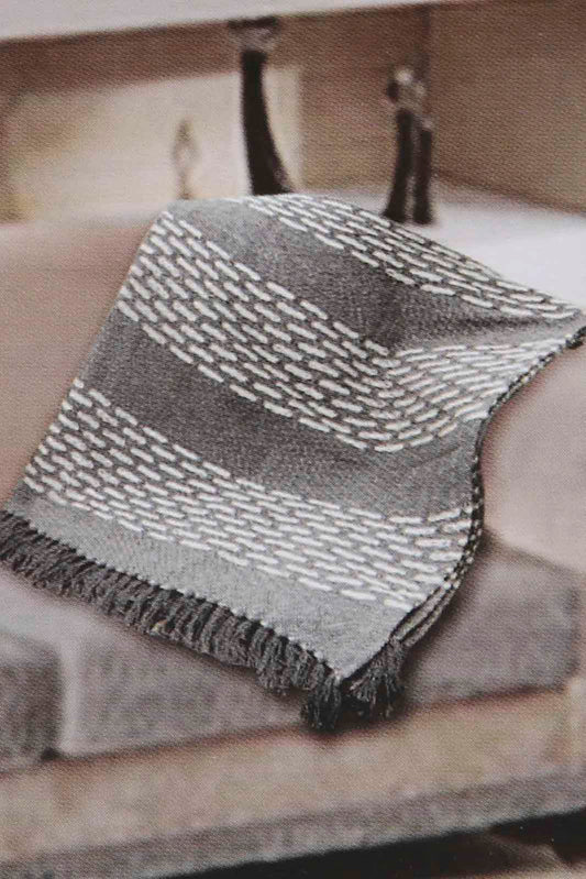 Redtag-Grey-Jacquard-Throw-With-Fringe-Category:Throws,-Colour:Grey,-Deals:New-In,-Filter:Home-Bedroom,-HMW-BED-Throws,-New-In-HMW-BED,-Non-Sale,-Section:Homewares,-W22A-Home-Bedroom-