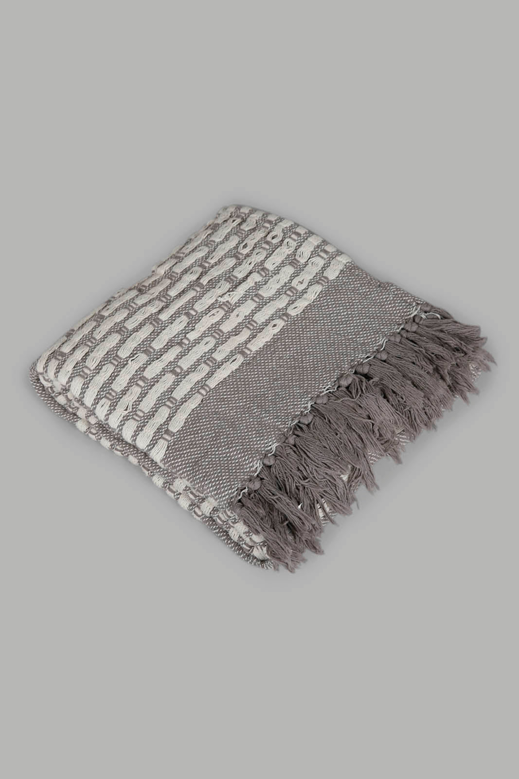 Redtag-Grey-Jacquard-Throw-With-Fringe-Category:Throws,-Colour:Grey,-Deals:New-In,-Filter:Home-Bedroom,-HMW-BED-Throws,-New-In-HMW-BED,-Non-Sale,-Section:Homewares,-W22A-Home-Bedroom-