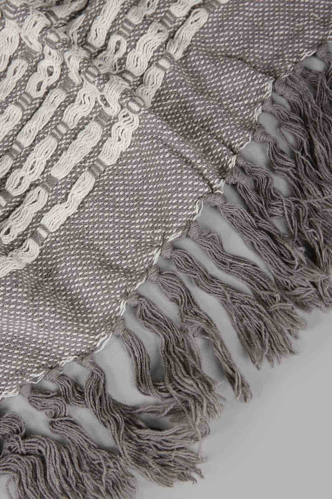 Redtag-Grey-Jacquard-Throw-With-Fringe-Category:Throws,-Colour:Grey,-Deals:New-In,-Filter:Home-Bedroom,-HMW-BED-Throws,-New-In-HMW-BED,-Non-Sale,-Section:Homewares,-W22A-Home-Bedroom-