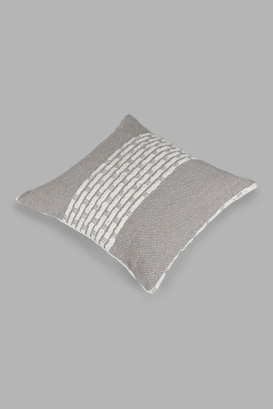 Redtag-Grey-Jacquard-Cushion-Category:Cushions,-Colour:Grey,-Deals:New-In,-Filter:Home-Bedroom,-HMW-BED-Cushions,-New-In-HMW-BED,-Non-Sale,-Section:Homewares,-W22A-Home-Bedroom-