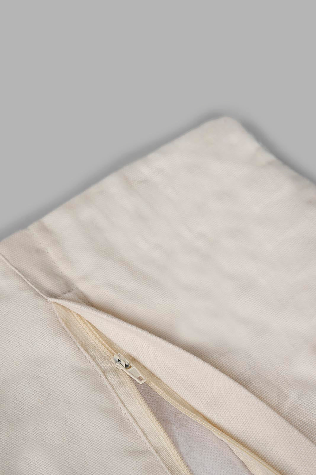 Redtag-Beige-Textured-Jacquard-Cushion-Category:Cushions,-Colour:White,-Deals:New-In,-Filter:Home-Bedroom,-HMW-BED-Cushions,-New-In-HMW-BED,-Non-Sale,-Section:Homewares,-W22A-Home-Bedroom-