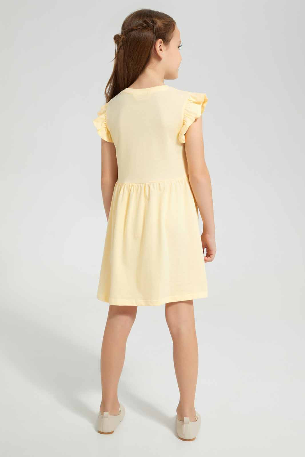 Redtag-Yellow-Knitted-Seq.-Dress-Category:Dresses,-Colour:Yellow,-Deals:New-In,-Filter:Girls-(2-to-8-Yrs),-GIR-Dresses,-New-In-GIR-APL,-Non-Sale,-Section:Girls-(0-to-14Yrs),-W22A-Girls-2 to 8 Years