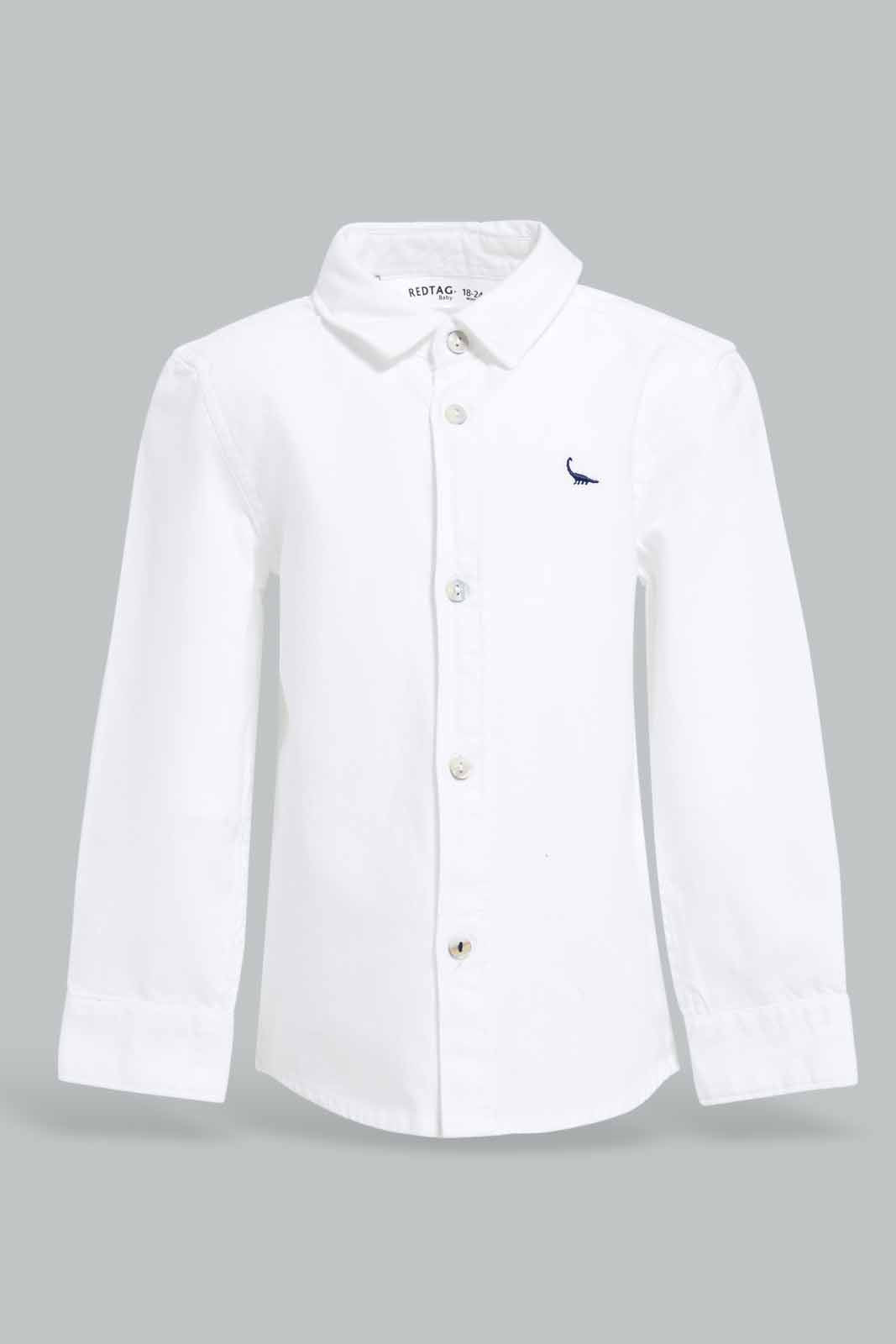 Redtag-White-Oxford-Category:Shirts,-Colour:White,-Deals:New-In,-Filter:Infant-Boys-(3-to-24-Mths),-INB-Shirts,-New-In-INB-APL,-Non-Sale,-Section:Boys-(0-to-14Yrs),-W22A-Infant-Boys-3 to 24 Months