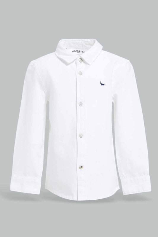 Redtag-White-Oxford-Category:Shirts,-Colour:White,-Deals:New-In,-Filter:Infant-Boys-(3-to-24-Mths),-INB-Shirts,-New-In-INB-APL,-Non-Sale,-Section:Boys-(0-to-14Yrs),-W22A-Infant-Boys-3 to 24 Months