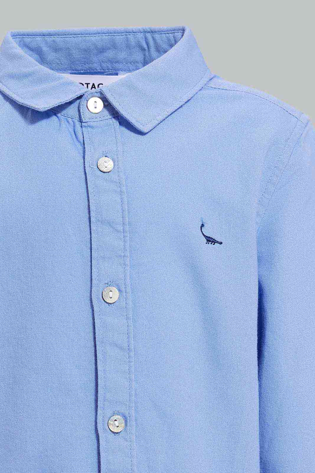 Redtag-Blue-Oxford-Category:Shirts,-Colour:Blue,-Deals:New-In,-Filter:Infant-Boys-(3-to-24-Mths),-INB-Shirts,-New-In-INB-APL,-Non-Sale,-Section:Boys-(0-to-14Yrs),-W22A-Infant-Boys-3 to 24 Months