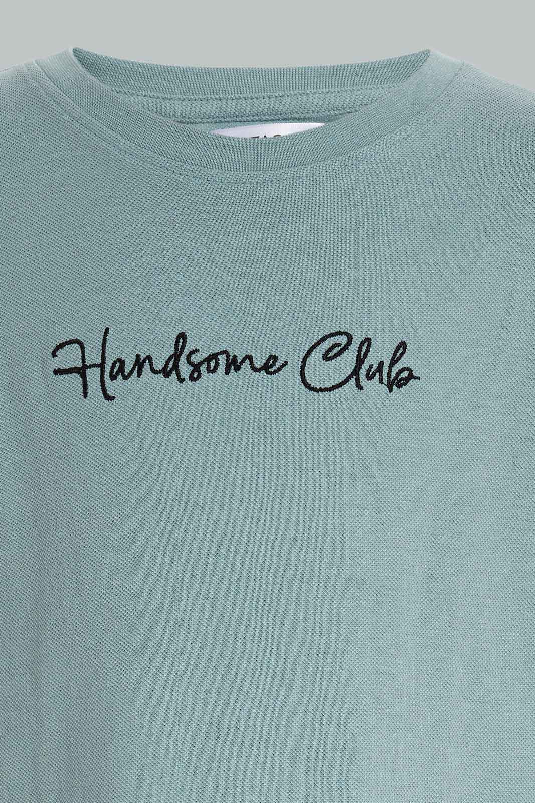Redtag-Mint-Short-Sleeve-Pique-Over-Size-Embroidered-T-Shirt-BOY-T-Shirts,-Category:T-Shirts,-Colour:Mint,-Deals:New-In,-Filter:Boys-(2-to-8-Yrs),-New-In-BOY-APL,-Non-Sale,-Section:Boys-(0-to-14Yrs),-TBL,-W22A-Boys-2 to 8 Years