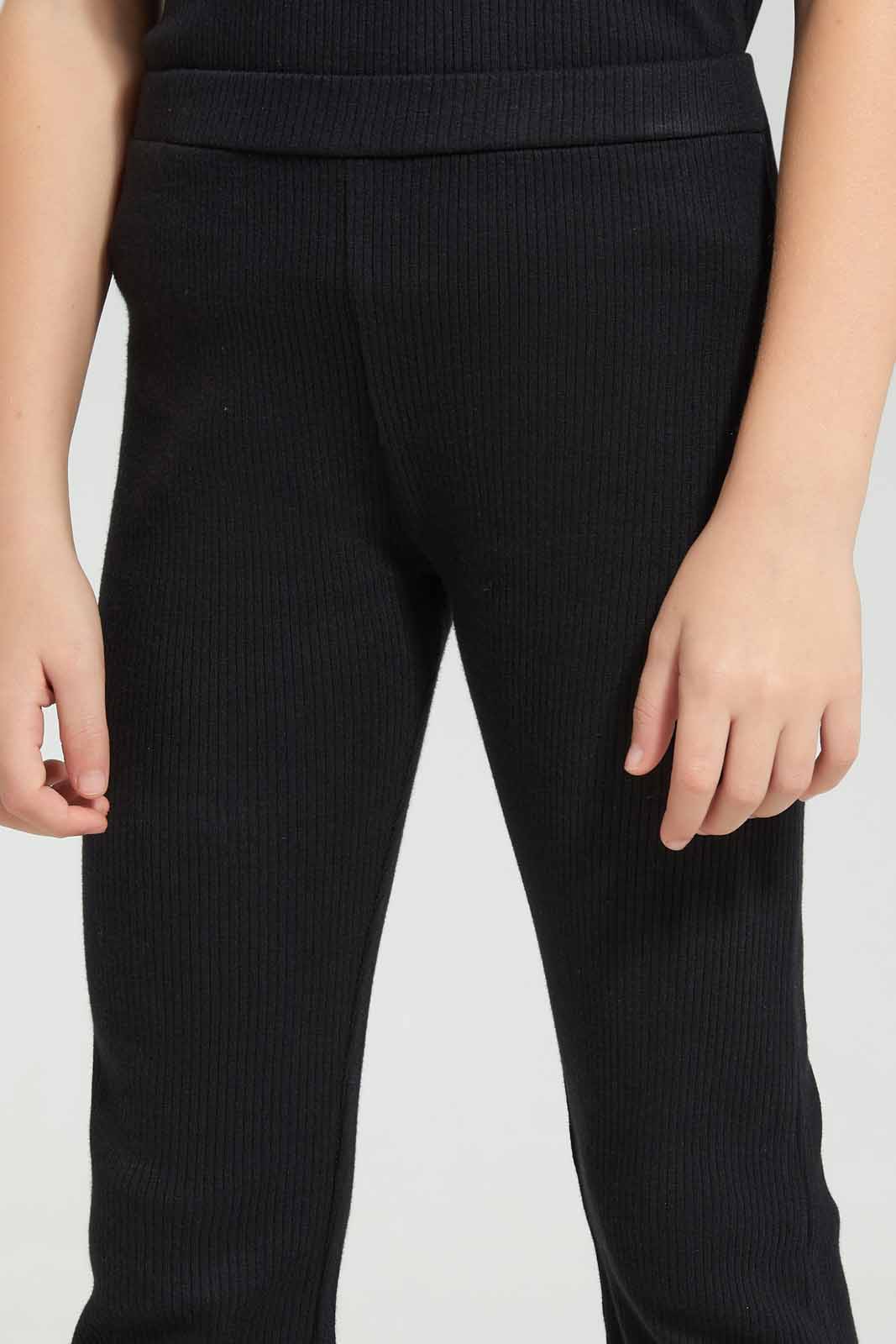 Redtag-Black-Wideleg-Legging-Category:Jeggings,-Colour:Black,-Deals:New-In,-Filter:Girls-(2-to-8-Yrs),-GIR-Jeggings,-New-In-GIR-APL,-Non-Sale,-Section:Girls-(0-to-14Yrs),-VLM,-W22O-Girls-2 to 8 Years