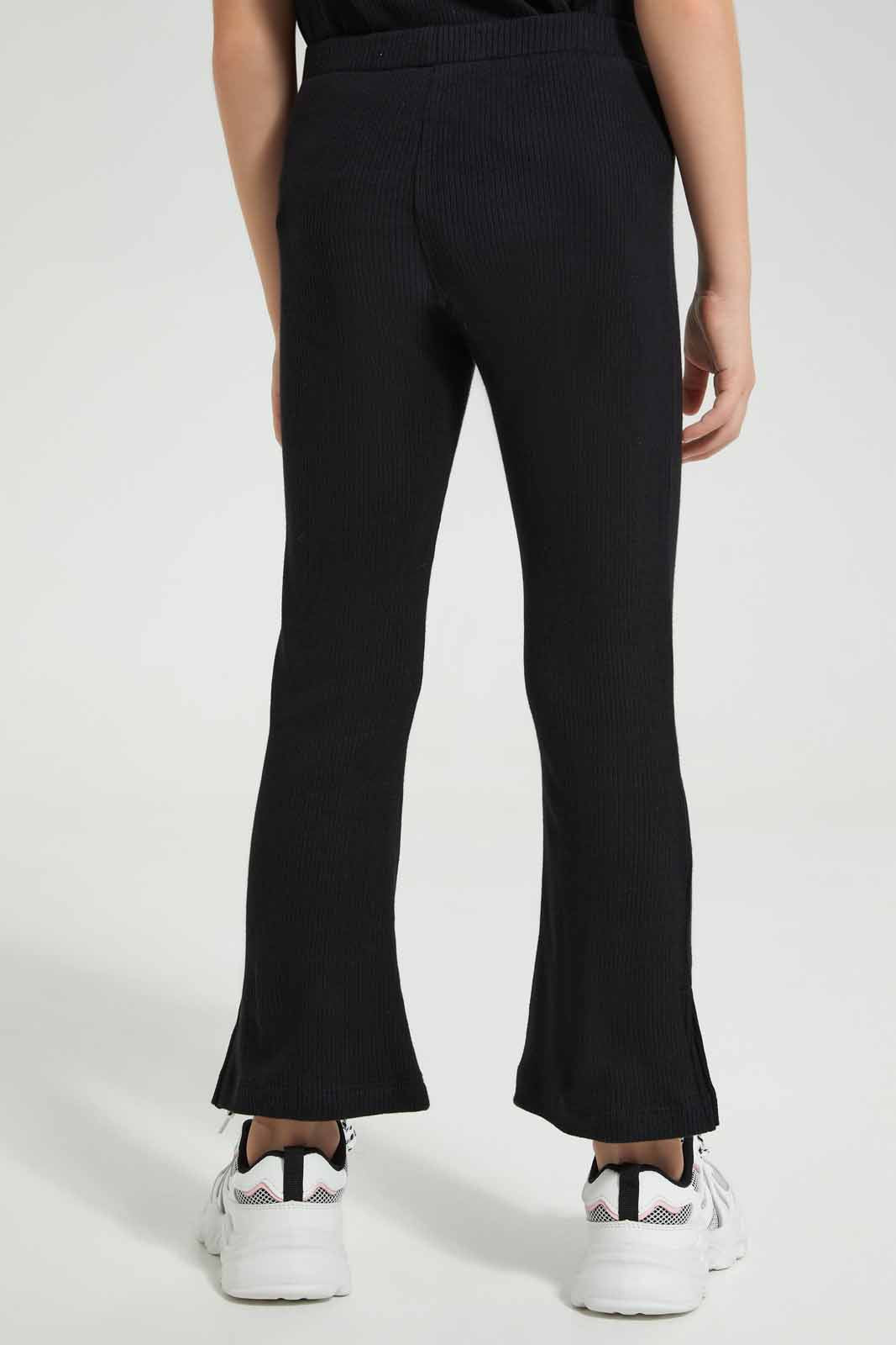 Redtag-Black-Wideleg-Legging-Category:Jeggings,-Colour:Black,-Deals:New-In,-Filter:Girls-(2-to-8-Yrs),-GIR-Jeggings,-New-In-GIR-APL,-Non-Sale,-Section:Girls-(0-to-14Yrs),-VLM,-W22O-Girls-2 to 8 Years