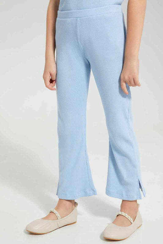 Redtag-Blue-Wideleg-Legging-Category:Jeggings,-Colour:Blue,-Deals:New-In,-Filter:Girls-(2-to-8-Yrs),-GIR-Jeggings,-New-In-GIR-APL,-Non-Sale,-Section:Girls-(0-to-14Yrs),-VLM,-W22O-Girls-2 to 8 Years