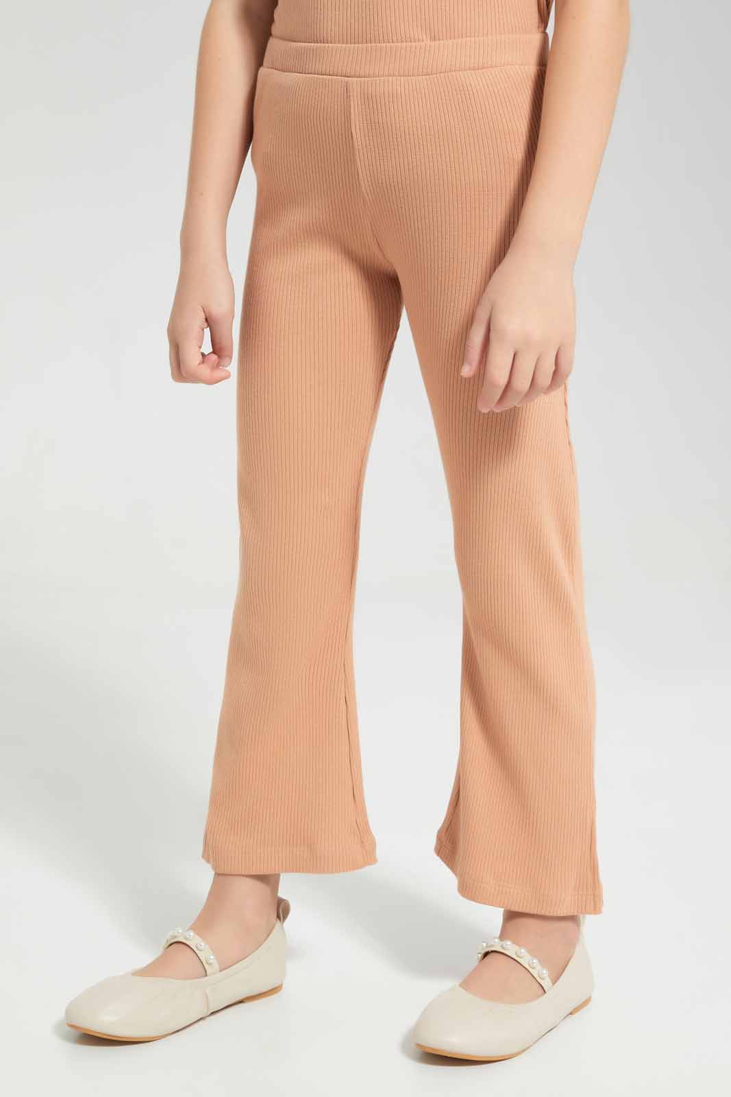 Redtag-Brown-Wideleg-Legging-Category:Jeggings,-Colour:Brown,-Deals:New-In,-Filter:Girls-(2-to-8-Yrs),-GIR-Jeggings,-New-In-GIR-APL,-Non-Sale,-Section:Girls-(0-to-14Yrs),-VLM,-W22O-Girls-2 to 8 Years