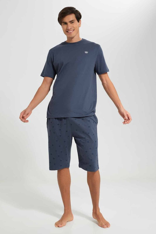 Redtag-Slate-Grey-Pyjama-Set-Category:Pyjama-Sets,-Colour:Charcoal,-Deals:New-In,-Filter:Men's-Clothing,-Men-Pyjama-Sets,-New-In-Men-APL,-Non-Sale,-Section:Men,-W22A-Men's-