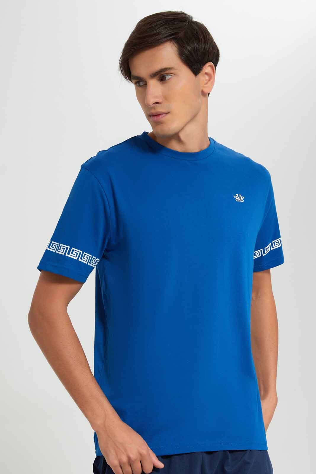 Redtag-Blue-T-Shirt-With-Black-Shorts-Pyjama-Set-Category:Pyjama-Sets,-Colour:Blue,-Deals:New-In,-Filter:Men's-Clothing,-Men-Pyjama-Sets,-New-In-Men-APL,-Non-Sale,-Section:Men,-W22A-Men's-