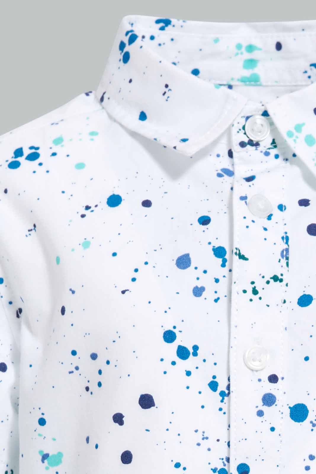 Redtag-White-Aop-Paint-Splash-Category:Shirts,-Colour:White,-Deals:New-In,-Filter:Infant-Boys-(3-to-24-Mths),-INB-Shirts,-New-In-INB-APL,-Non-Sale,-Section:Boys-(0-to-14Yrs),-W22A-Infant-Boys-3 to 24 Months