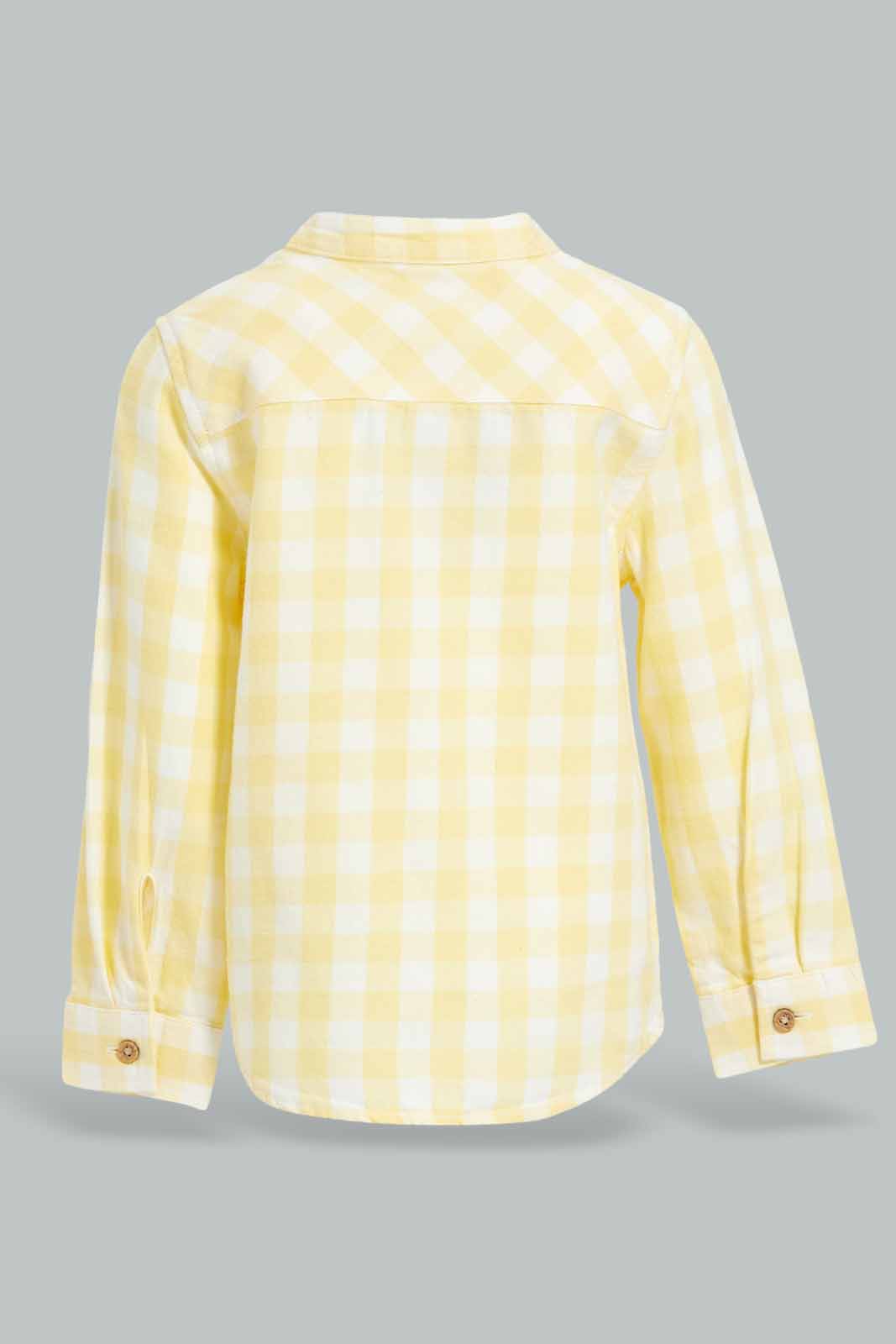 Redtag-Yellow-Gingham-Shirt-Category:Shirts,-Colour:Yellow,-Deals:New-In,-Filter:Infant-Boys-(3-to-24-Mths),-INB-Shirts,-New-In-INB-APL,-Non-Sale,-Section:Boys-(0-to-14Yrs),-W22B-Infant-Boys-3 to 24 Months