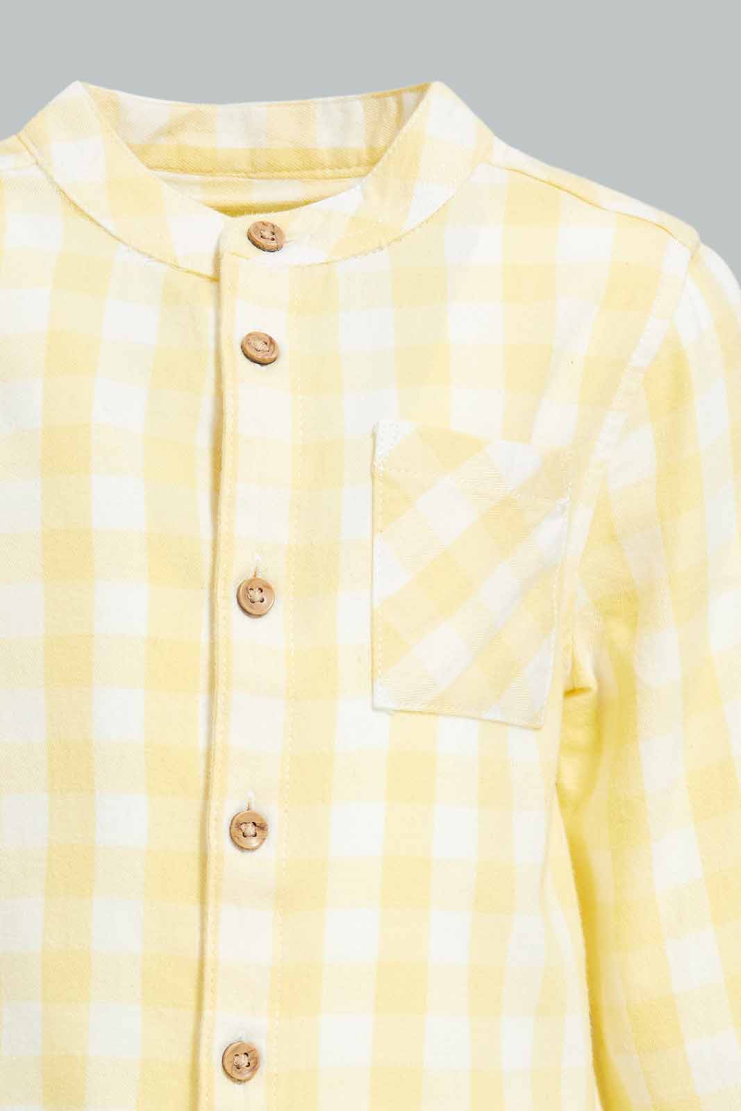 Redtag-Yellow-Gingham-Shirt-Category:Shirts,-Colour:Yellow,-Deals:New-In,-Filter:Infant-Boys-(3-to-24-Mths),-INB-Shirts,-New-In-INB-APL,-Non-Sale,-Section:Boys-(0-to-14Yrs),-W22B-Infant-Boys-3 to 24 Months