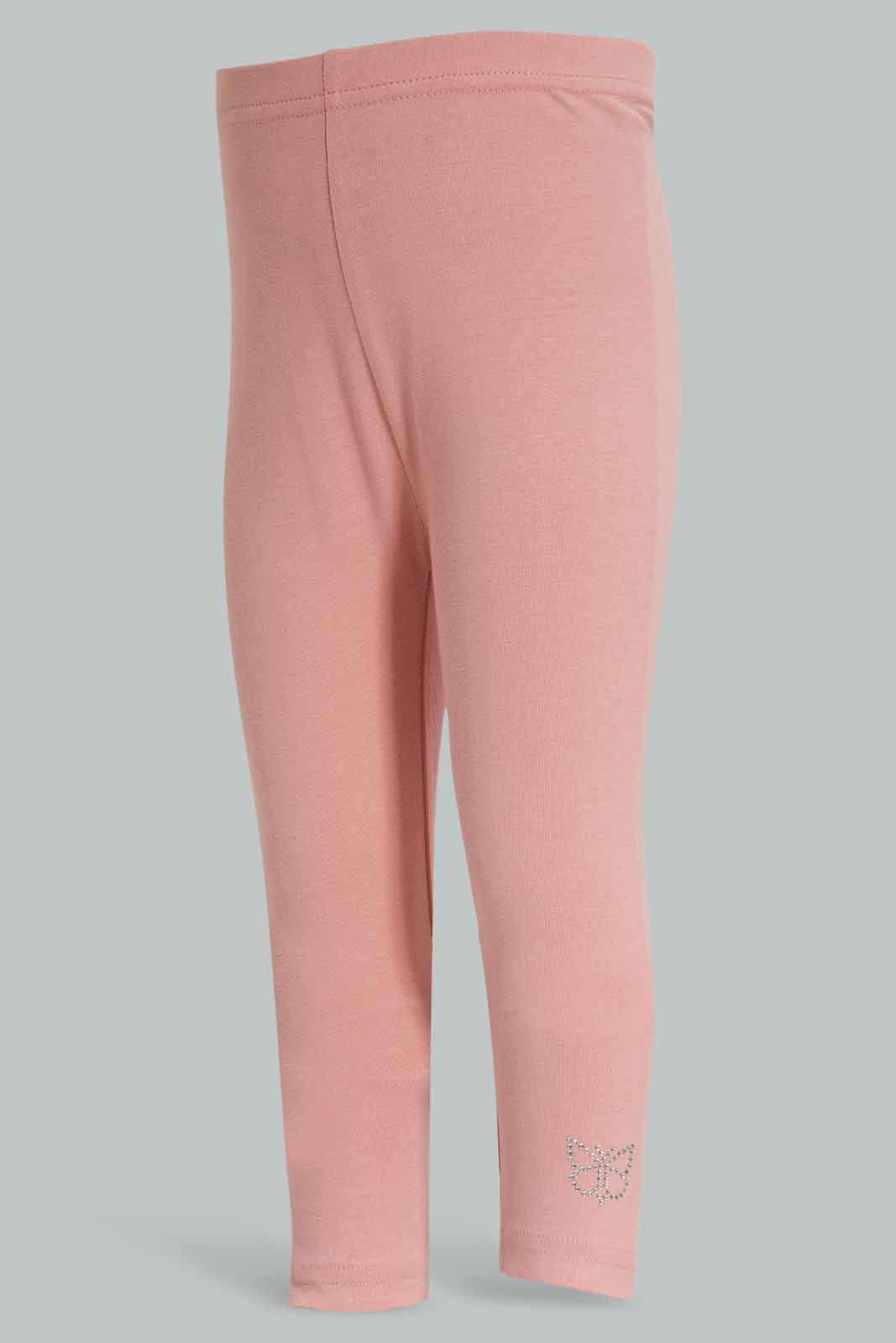 Redtag-Pink-Solid-Legging-With-Motif-Category:Leggings,-Colour:Apricot,-Deals:New-In,-Filter:Infant-Girls-(3-to-24-Mths),-ING-Leggings,-New-In-ING-APL,-Non-Sale,-Section:Girls-(0-to-14Yrs),-TBL,-W22A-Infant-Girls-3 to 24 Months