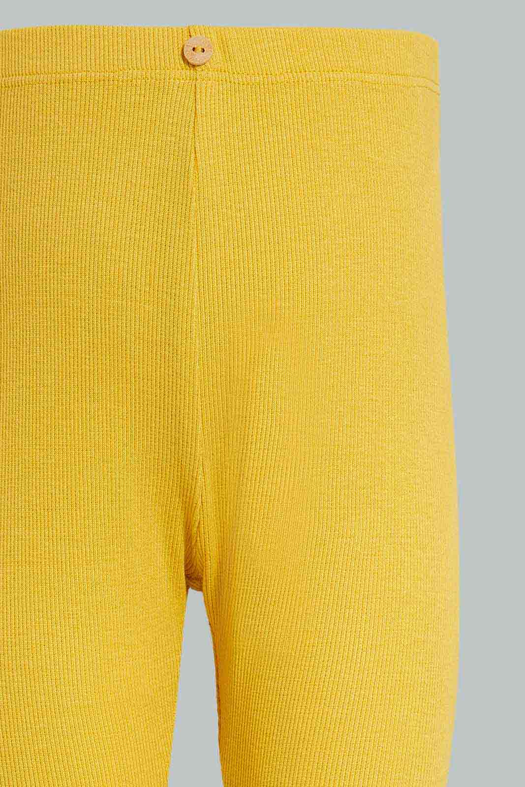 Redtag-Yellow-Solid-Rib-Leggings-Category:Leggings,-Colour:Yellow,-Deals:New-In,-Filter:Infant-Girls-(3-to-24-Mths),-ING-Leggings,-New-In-ING-APL,-Non-Sale,-Section:Girls-(0-to-14Yrs),-TBL,-W22A-Infant-Girls-3 to 24 Months