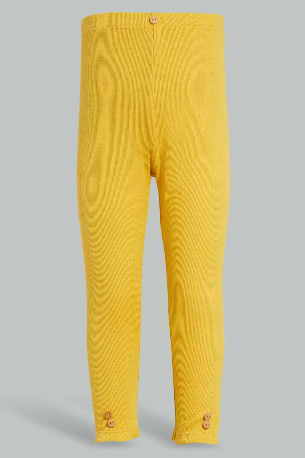 Redtag-Yellow-Solid-Rib-Leggings-Category:Leggings,-Colour:Yellow,-Deals:New-In,-Filter:Infant-Girls-(3-to-24-Mths),-ING-Leggings,-New-In-ING-APL,-Non-Sale,-Section:Girls-(0-to-14Yrs),-TBL,-W22A-Infant-Girls-3 to 24 Months