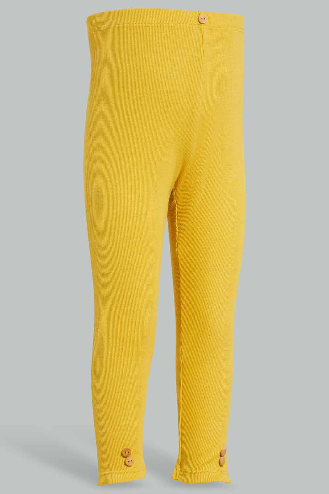 Redtag-Yellow-Solid-Rib-Leggings-Category:Leggings,-Colour:Yellow,-Deals:New-In,-Filter:Infant-Girls-(3-to-24-Mths),-ING-Leggings,-New-In-ING-APL,-Non-Sale,-Section:Girls-(0-to-14Yrs),-TBL,-W22A-Infant-Girls-3 to 24 Months