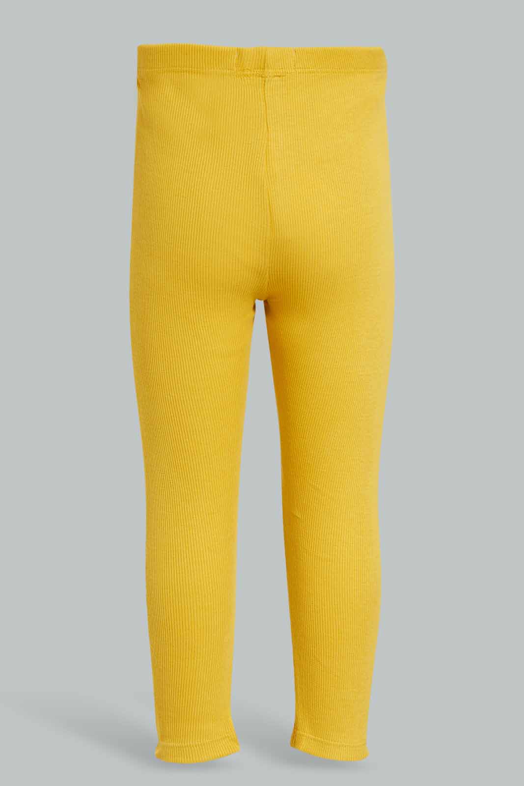 Redtag-Yellow-Solid-Rib-Leggings-Category:Leggings,-Colour:Yellow,-Deals:New-In,-Filter:Infant-Girls-(3-to-24-Mths),-ING-Leggings,-New-In-ING-APL,-Non-Sale,-Section:Girls-(0-to-14Yrs),-TBL,-W22A-Infant-Girls-3 to 24 Months