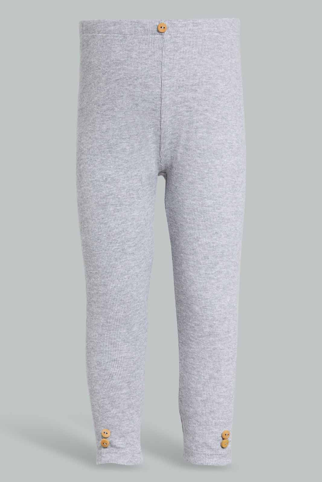 Redtag-Grey-Solid-Rib-Legging-Category:Leggings,-Colour:Grey,-Deals:New-In,-Filter:Infant-Girls-(3-to-24-Mths),-ING-Leggings,-New-In-ING-APL,-Non-Sale,-Section:Girls-(0-to-14Yrs),-TBL,-W22A-Infant-Girls-3 to 24 Months