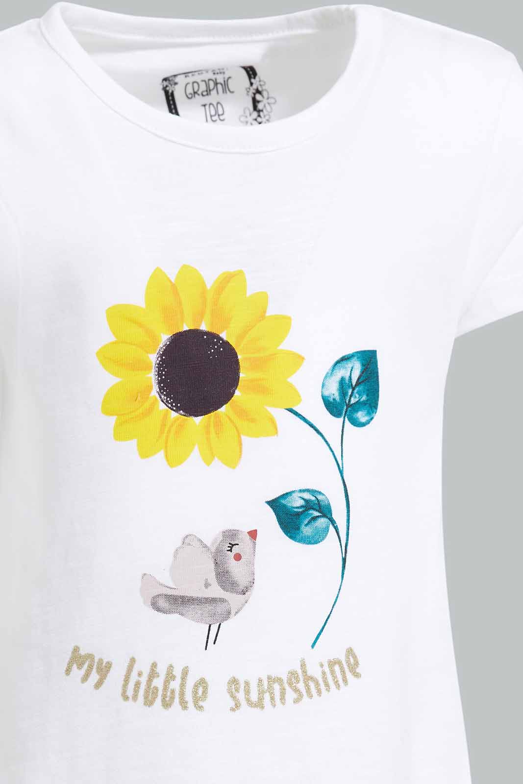 Redtag-White-Flower-Print-T-Shirt-Category:T-Shirts,-Colour:White,-Deals:New-In,-Filter:Infant-Girls-(3-to-24-Mths),-ING-T-Shirts,-New-In-ING-APL,-Non-Sale,-Section:Girls-(0-to-14Yrs),-TBL,-W22A-Infant-Girls-3 to 24 Months