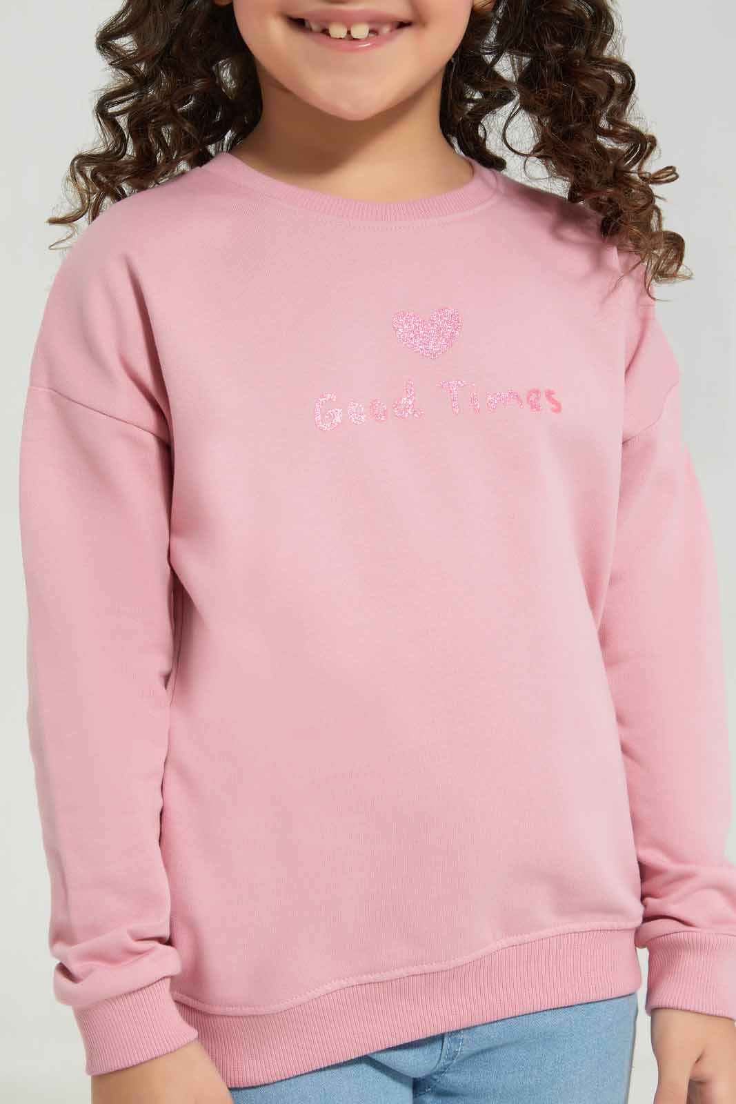 Redtag-Pale-Pink-Basic-Active-Top---Rose-Category:Sweatshirts,-Colour:Apricot,-Deals:New-In,-Filter:Girls-(2-to-8-Yrs),-GIR-Sweatshirts,-New-In-GIR-APL,-Non-Sale,-Section:Girls-(0-to-14Yrs),-TBL,-W22A-Girls-2 to 8 Years