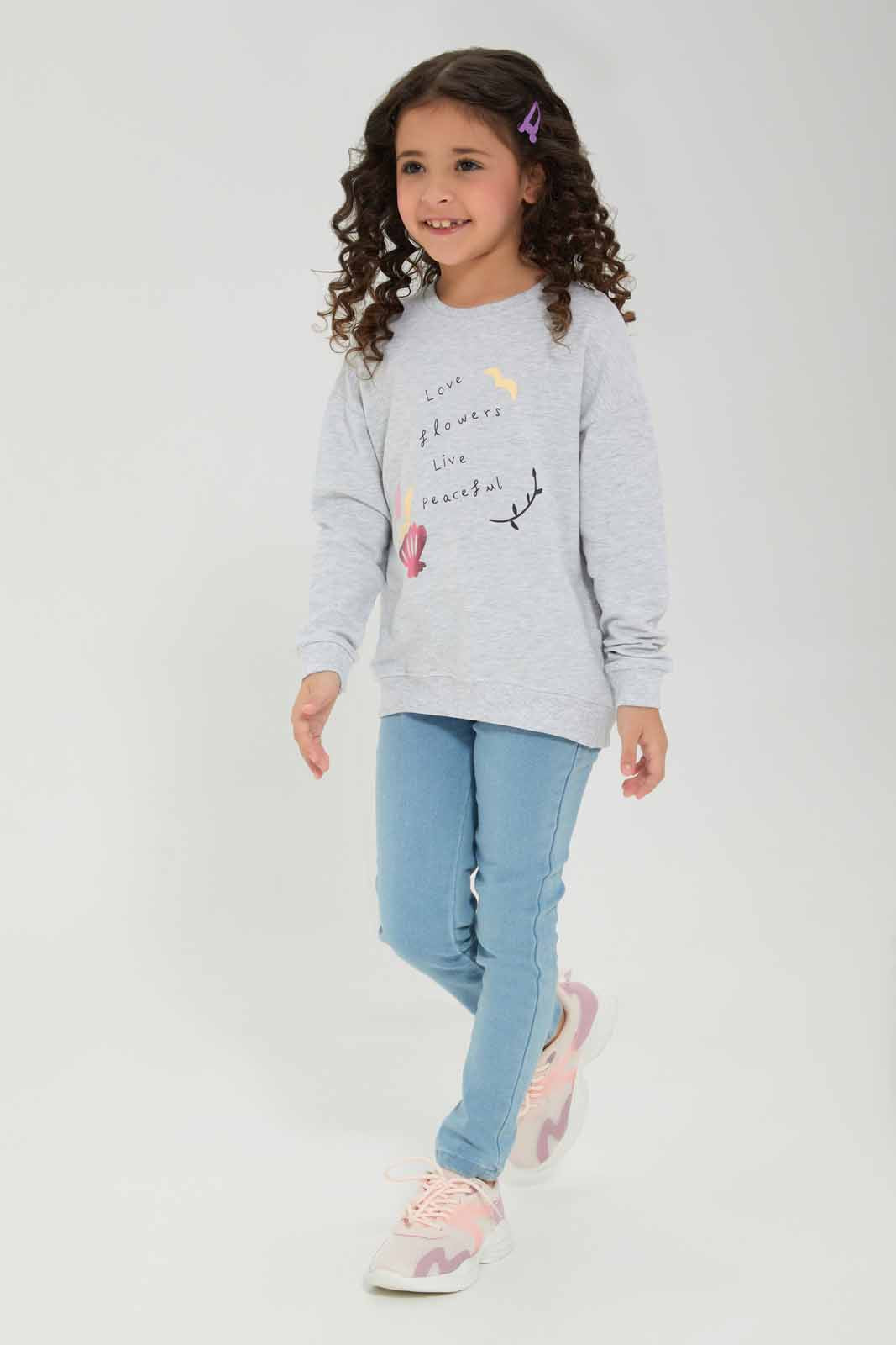 Redtag-MId-Grey-Basic-Active-Top---Grey-Melange-Category:Sweatshirts,-Colour:Grey,-Deals:New-In,-Filter:Girls-(2-to-8-Yrs),-GIR-Sweatshirts,-New-In-GIR-APL,-Non-Sale,-Section:Girls-(0-to-14Yrs),-TBL,-W22A-Girls-2 to 8 Years