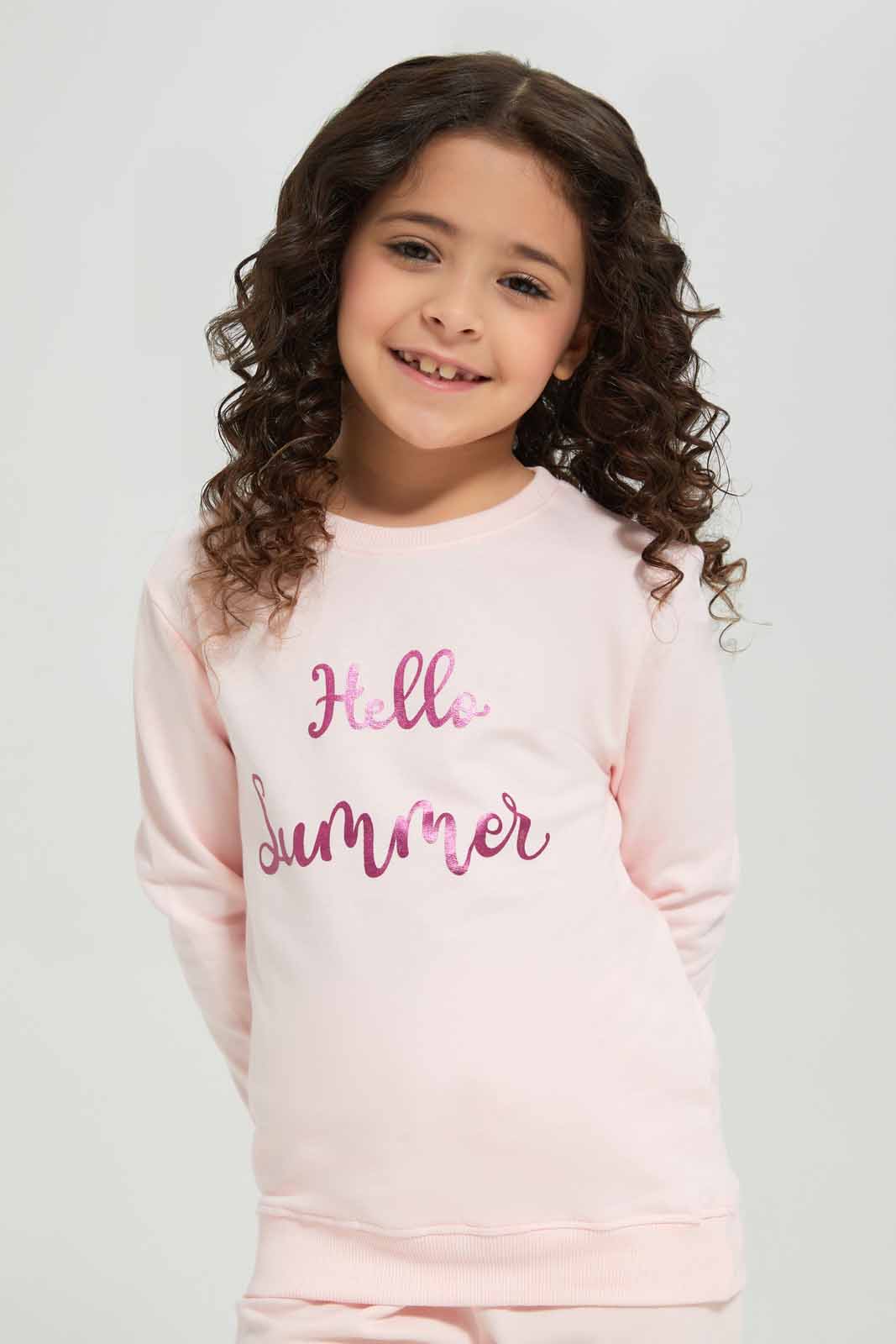 Redtag-Pale-Pink-Basic-Active-Top---Light-Pink-Category:Sweatshirts,-Colour:Apricot,-Deals:New-In,-Filter:Girls-(2-to-8-Yrs),-GIR-Sweatshirts,-New-In-GIR-APL,-Non-Sale,-Section:Girls-(0-to-14Yrs),-TBL,-W22A-Girls-2 to 8 Years