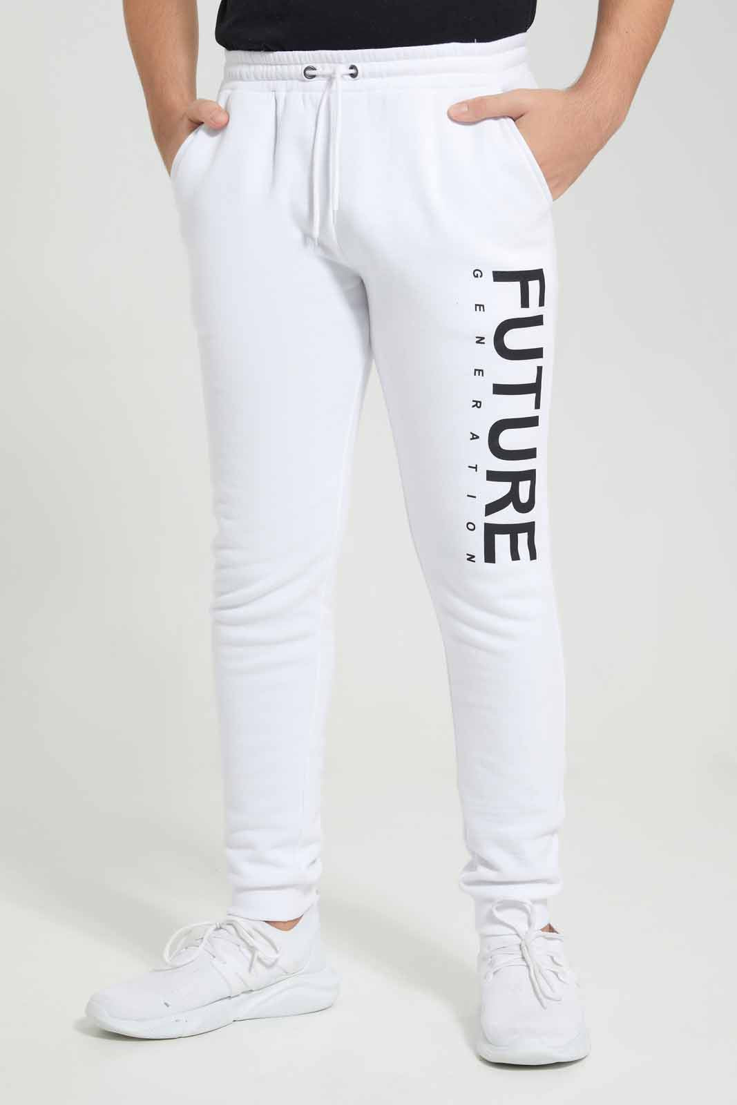 Redtag-White-Future-Active-Pants-BSR-Joggers,-Category:Joggers,-Colour:White,-Deals:New-In,-Filter:Senior-Boys-(8-to-14-Yrs),-New-In-BSR-APL,-Non-Sale,-Section:Boys-(0-to-14Yrs),-W22A-Senior-Boys-9 to 14 Years