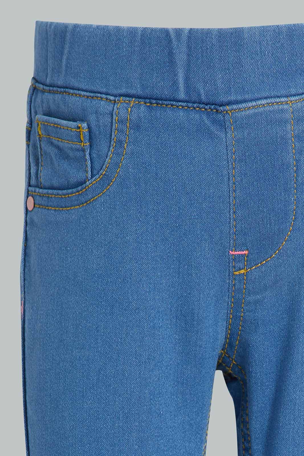 Redtag-Blue-Mid-Wash-Woven-Jeggings-Category:Jeggings,-Colour:Blue,-Deals:New-In,-Filter:Infant-Girls-(3-to-24-Mths),-ING-Jeggings,-New-In-ING-APL,-Non-Sale,-Section:Girls-(0-to-14Yrs),-TBL,-W22A-Infant-Girls-3 to 24 Months