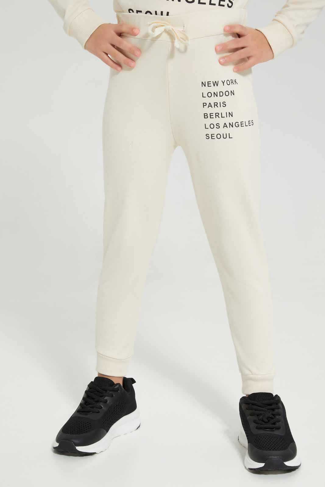 Redtag-Basic-Active-Pant---Beige-Category:Joggers,-Colour:Beige,-Deals:New-In,-Filter:Girls-(2-to-8-Yrs),-GIR-Joggers,-New-In-GIR-APL,-Non-Sale,-Section:Girls-(0-to-14Yrs),-W22A-Girls-2 to 8 Years