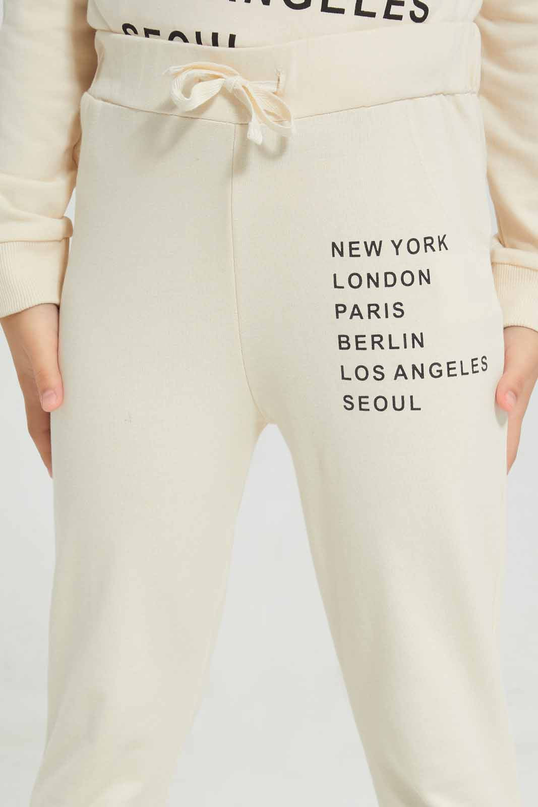 Redtag-Basic-Active-Pant---Beige-Category:Joggers,-Colour:Beige,-Deals:New-In,-Filter:Girls-(2-to-8-Yrs),-GIR-Joggers,-New-In-GIR-APL,-Non-Sale,-Section:Girls-(0-to-14Yrs),-W22A-Girls-2 to 8 Years