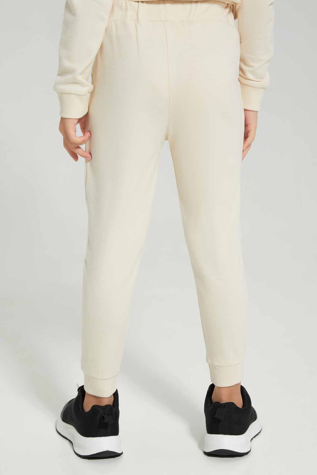 Redtag-Basic-Active-Pant---Beige-Category:Joggers,-Colour:Beige,-Deals:New-In,-Filter:Girls-(2-to-8-Yrs),-GIR-Joggers,-New-In-GIR-APL,-Non-Sale,-Section:Girls-(0-to-14Yrs),-W22A-Girls-2 to 8 Years