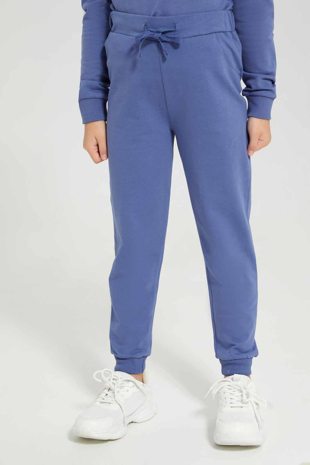 Redtag-Basic-Active-Pant---Blue-Category:Joggers,-Colour:Blue,-Deals:New-In,-Filter:Girls-(2-to-8-Yrs),-GIR-Joggers,-New-In-GIR-APL,-Non-Sale,-Section:Girls-(0-to-14Yrs),-W22A-Girls-2 to 8 Years