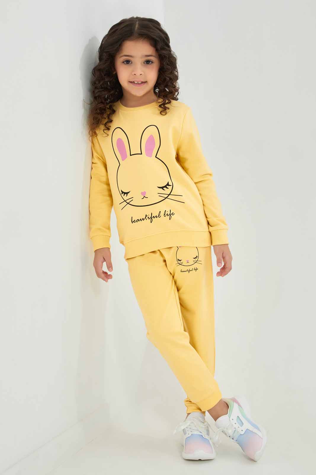Redtag-Basic-Active-Pant---Mustard-Category:Joggers,-Colour:Mustard,-Deals:New-In,-Filter:Girls-(2-to-8-Yrs),-GIR-Joggers,-New-In-GIR-APL,-Non-Sale,-Section:Girls-(0-to-14Yrs),-W22A-Girls-2 to 8 Years