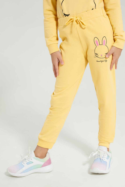 Redtag-Basic-Active-Pant---Mustard-Category:Joggers,-Colour:Mustard,-Deals:New-In,-Filter:Girls-(2-to-8-Yrs),-GIR-Joggers,-New-In-GIR-APL,-Non-Sale,-Section:Girls-(0-to-14Yrs),-W22A-Girls-2 to 8 Years