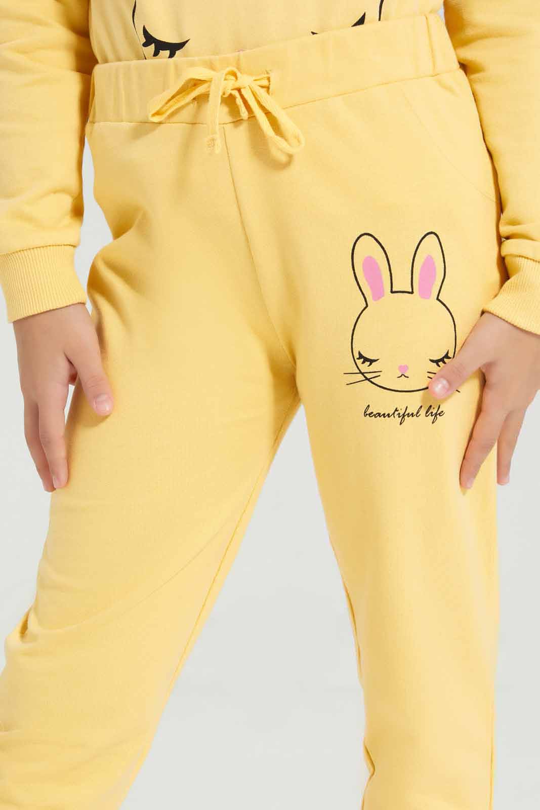 Redtag-Basic-Active-Pant---Mustard-Category:Joggers,-Colour:Mustard,-Deals:New-In,-Filter:Girls-(2-to-8-Yrs),-GIR-Joggers,-New-In-GIR-APL,-Non-Sale,-Section:Girls-(0-to-14Yrs),-W22A-Girls-2 to 8 Years