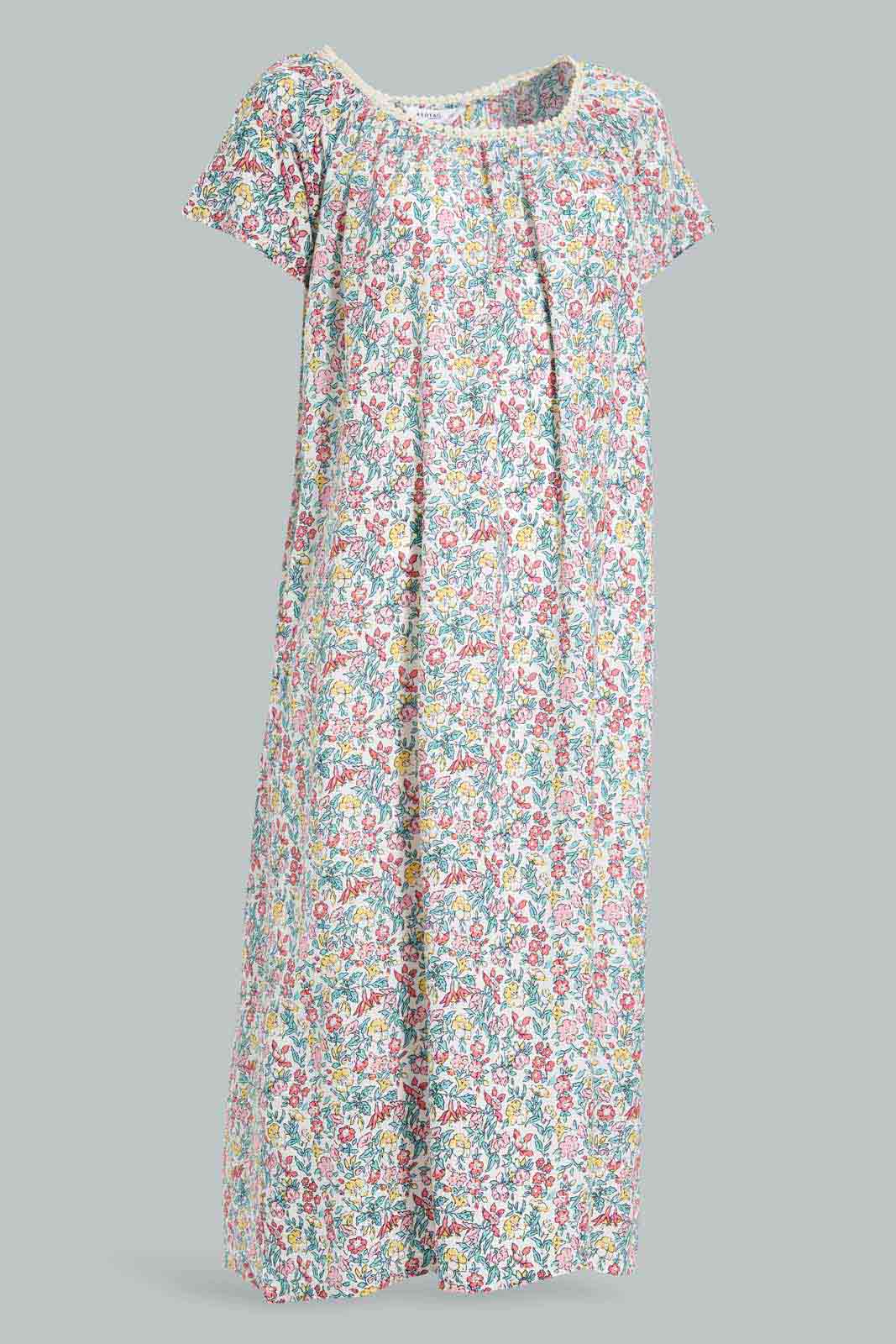 Redtag-Assorted-Short-Sleeve-Printed-Night-Gown-Category:Nightgowns,-Colour:Assorted,-Deals:New-In,-Filter:Women's-Clothing,-New-In-Women-APL,-Non-Sale,-Section:Women,-W22O,-Women-Nightgowns--