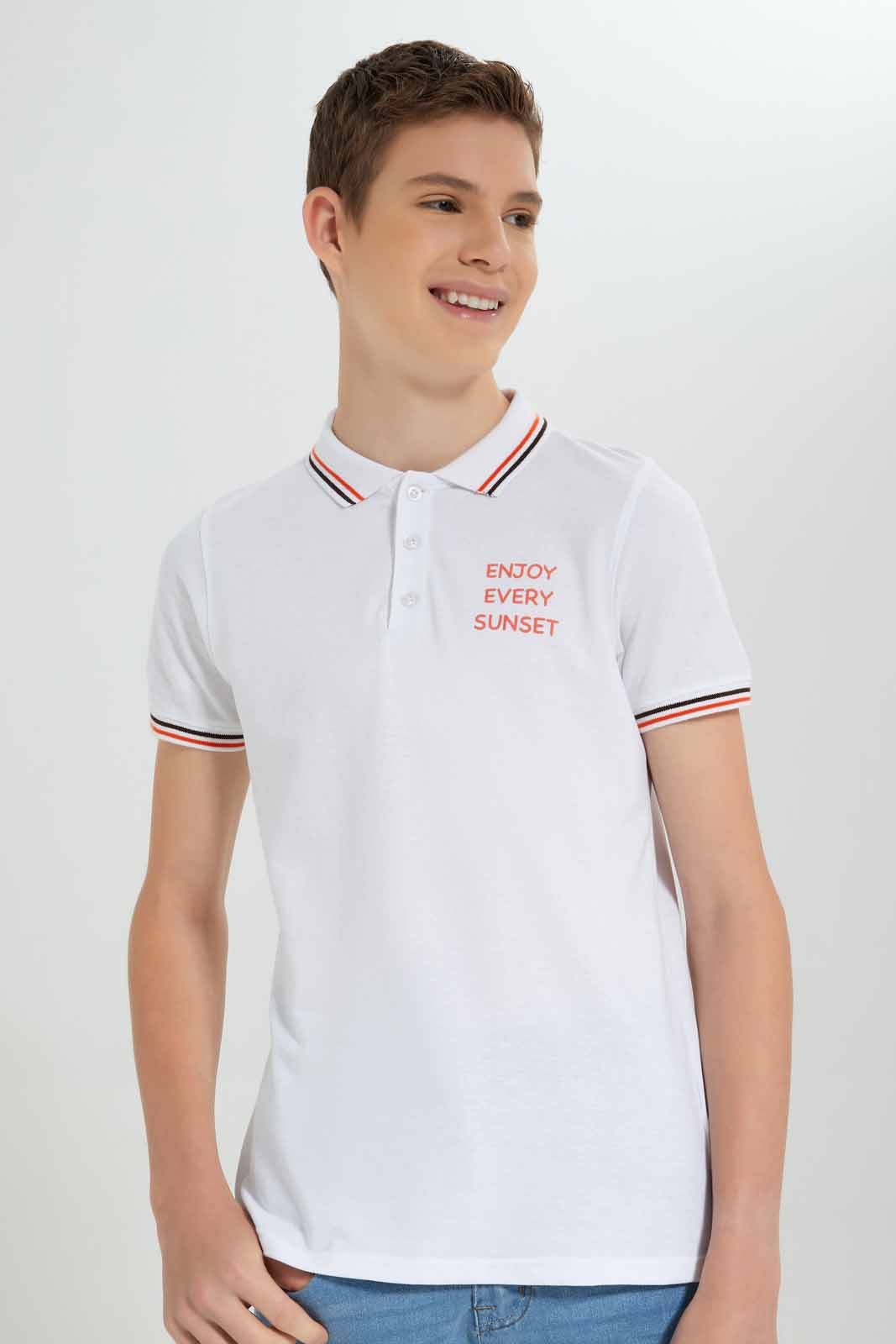Redtag-White-Front-And-Back-Print-Polo-BSR-Polo-T-Shirts,-Bundle,-Category:Polo-T-Shirts,-Colour:White,-Deals:3-For-90,-Deals:New-In,-Filter:Senior-Boys-(8-to-14-Yrs),-New-In-BSR-APL,-Section:Boys-(0-to-14Yrs),-W22O-Senior-Boys-9 to 14 Years