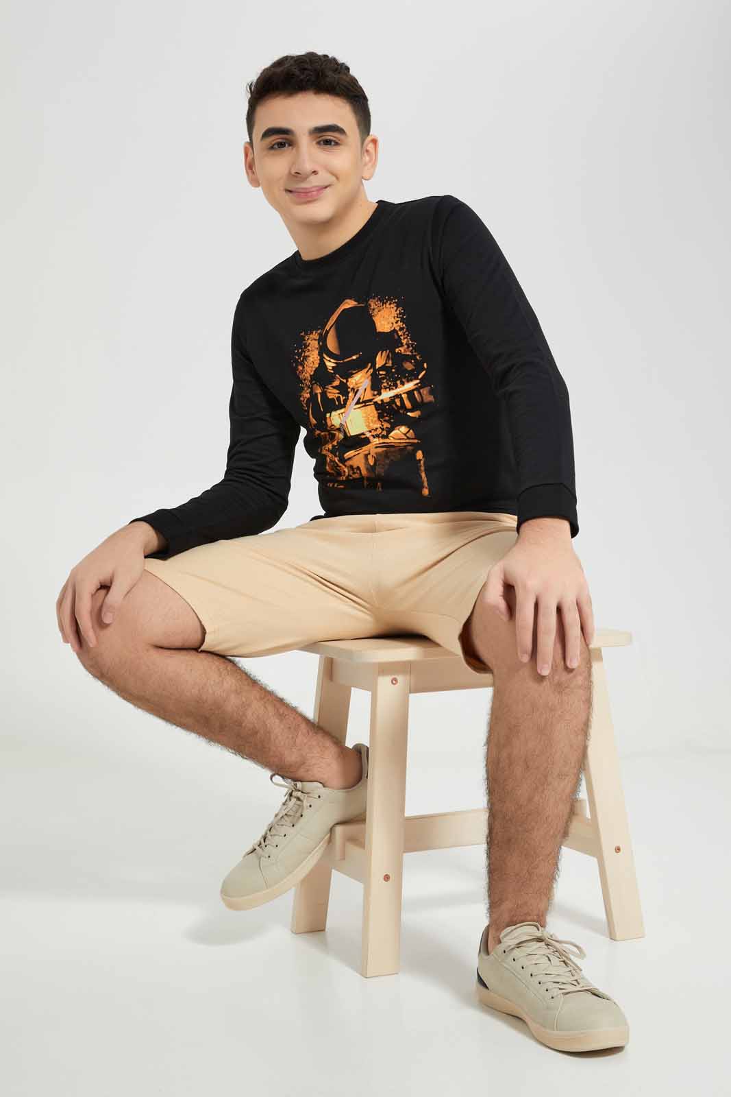 Redtag-Black-Astronaut-Sweat-Tee-BSR-Sweatshirts,-Bundle,-Category:Sweatshirts,-Colour:Black,-Deals:3-For-90,-Deals:New-In,-Filter:Senior-Boys-(8-to-14-Yrs),-New-In-BSR-APL,-Section:Boys-(0-to-14Yrs),-TBL,-W22A-Senior-Boys-9 to 14 Years